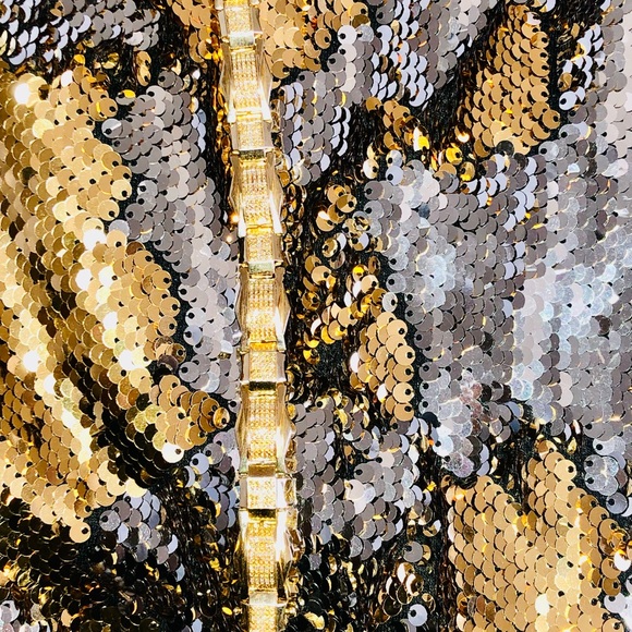 Beautiful custom made unbeatable REAL DIAMOND mens bracelet not CZ 10k vermeil - Picture 6 of 8